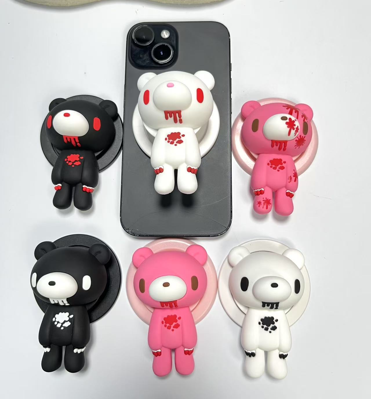 Phone Accessories Unique - Gothic Bear Phone Grip&Stand–Unique Bloody Design,360°