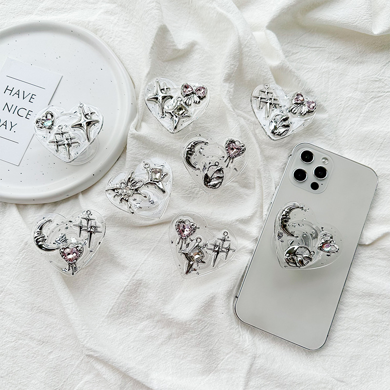 Phone Accessories Vendor - Clear Heart Phone Grip Holder Back
