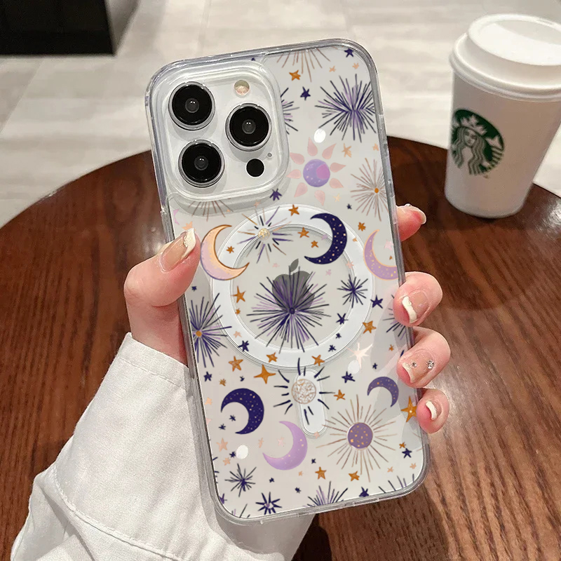 Magnetic Phone Case - Romantic Sun Moon Stars Phone Case