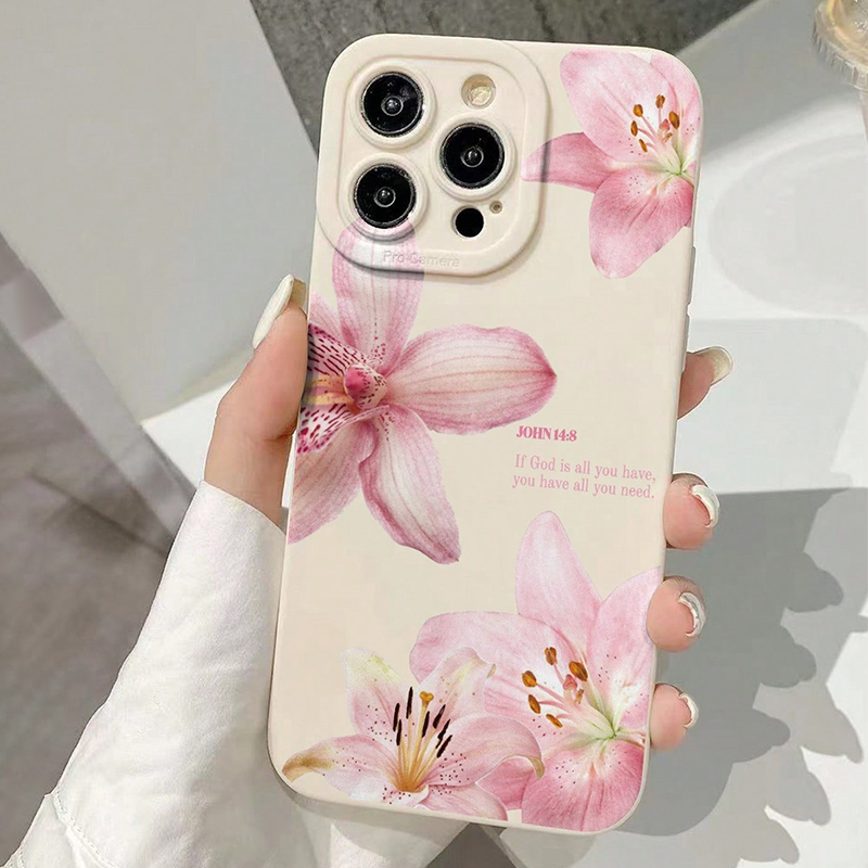 Blue Floral Painted Silicone I - Phone Accessories To Sell ulasan dan harga