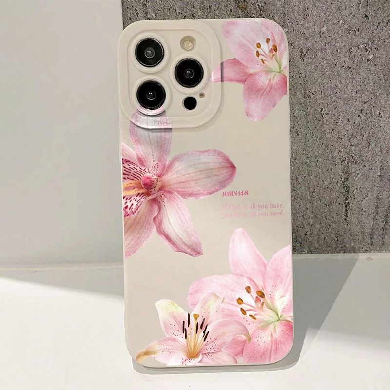 Blue Floral Painted Silicone I - Phone Accessories To Sell ulasan dan harga