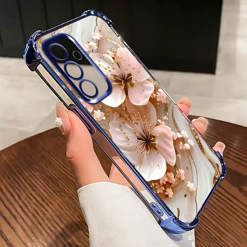 Electroplated Flower Clear Pho - Samsung Accessories Phone ulasan dan harga