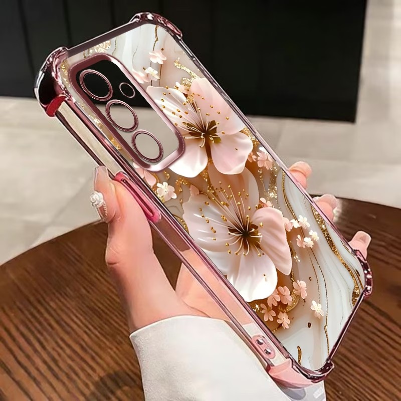 Electroplated Flower Clear Pho - Samsung Accessories Phone ulasan dan harga