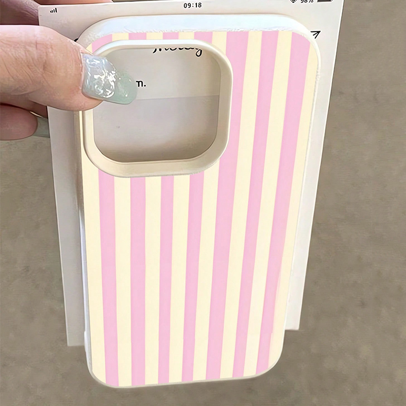 Simple Pink Vertical Striped L - Phone Accessories To Sell ulasan dan harga