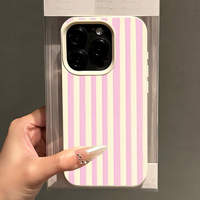 Simple Pink Vertical Striped L - Phone Accessories To Sell ulasan dan harga