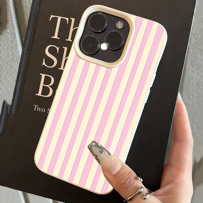 Simple Pink Vertical Striped L - Phone Accessories To Sell ulasan dan harga