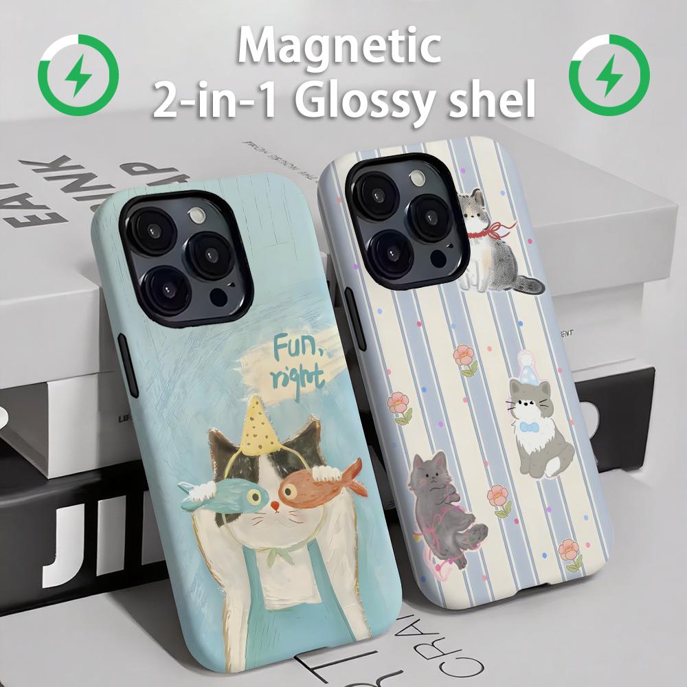 Cute cats and dogs  Phone Case - Magnetic Phone Case ulasan dan harga