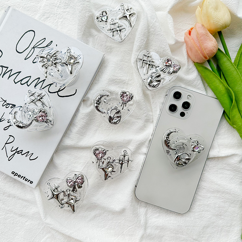 Clear Heart Phone Grip Holder  - Phone Accessories Vendor ulasan dan harga