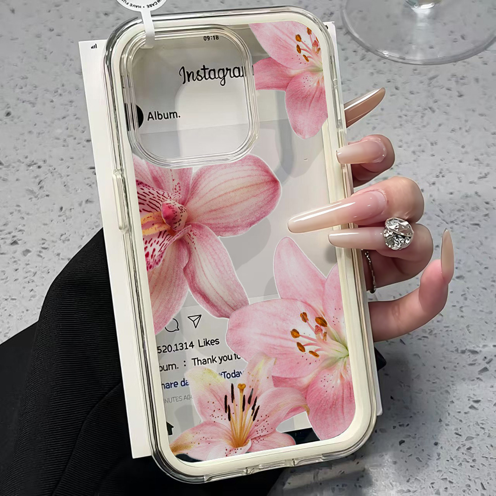 Pink Lily Flower Clear Phone C - Phone Accessories To Sell ulasan dan harga