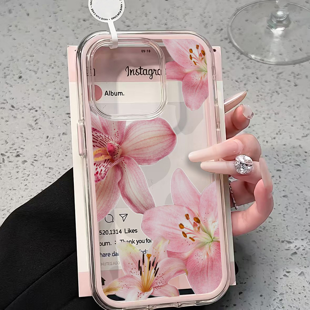 Pink Lily Flower Clear Phone C - Phone Accessories To Sell ulasan dan harga