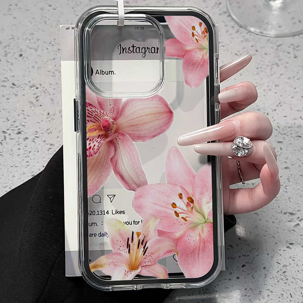 Pink Lily Flower Clear Phone C - Phone Accessories To Sell ulasan dan harga