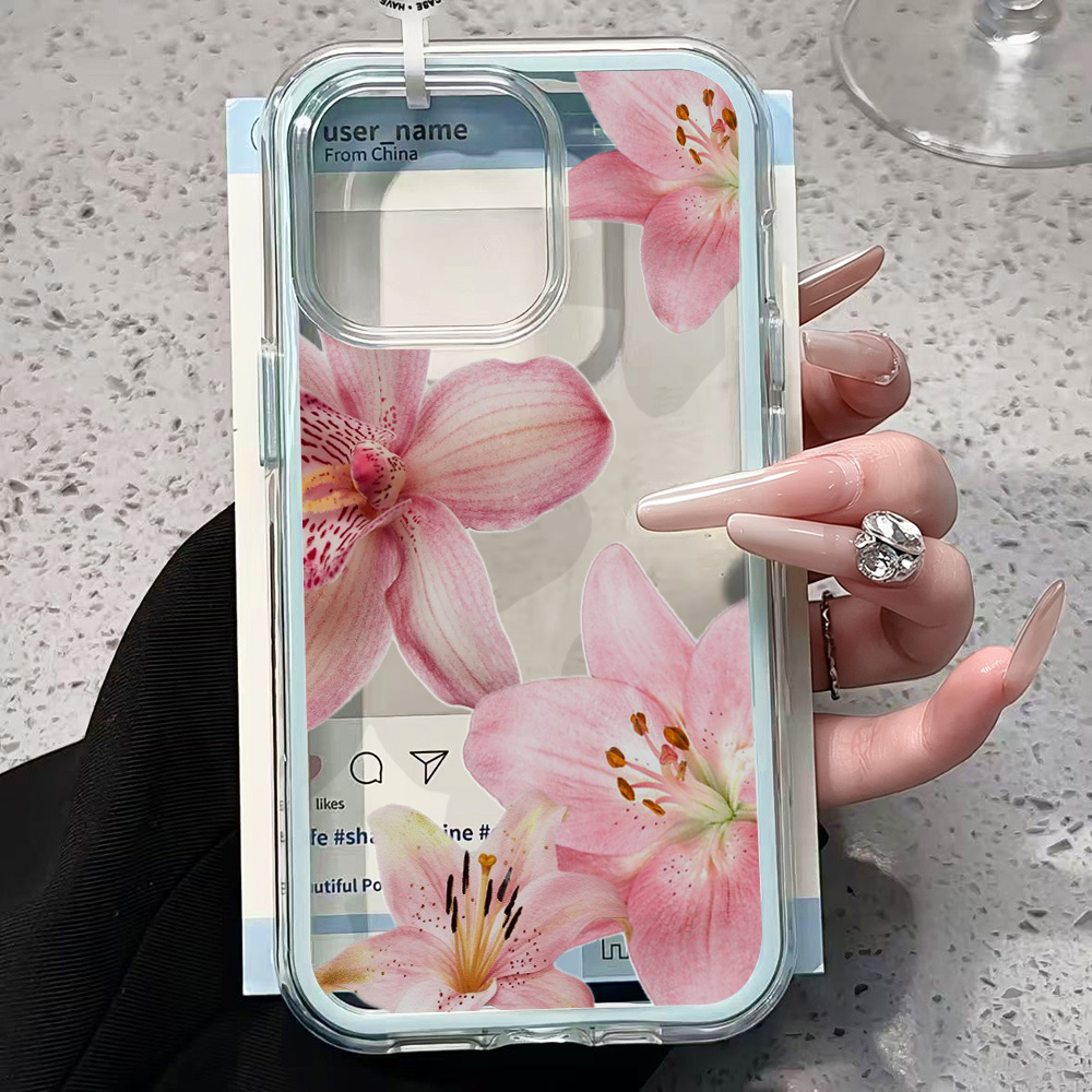 Pink Lily Flower Clear Phone C - Phone Accessories To Sell ulasan dan harga