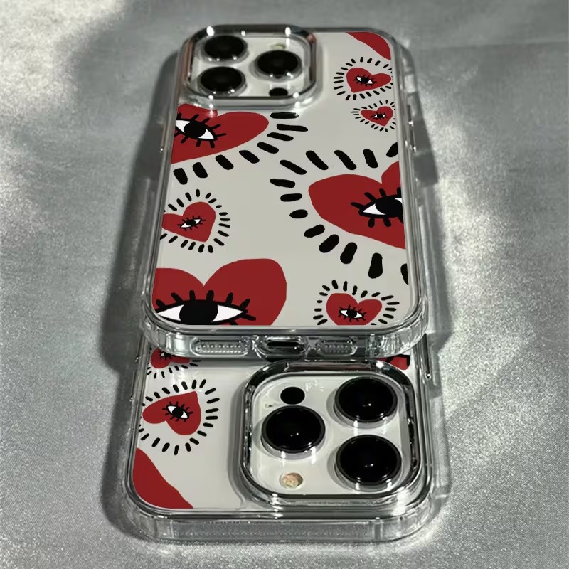 Unique Red Heart Eye Frame Sof - Phone Accessories Unique ulasan dan harga