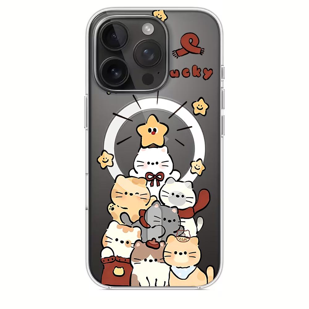 Cute Cartoon Kitten Print Comp - Magnetic Phone Case ulasan dan harga